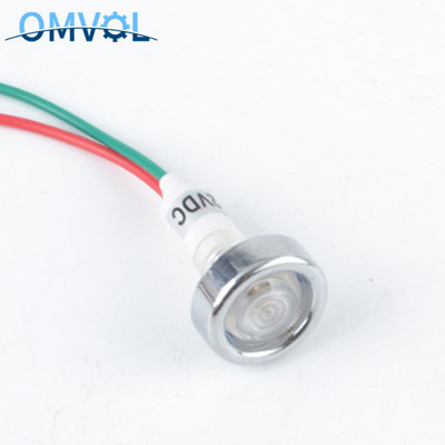 12 V juhtmega signaallamp Punane roheline kollane 10 mm märgutuli