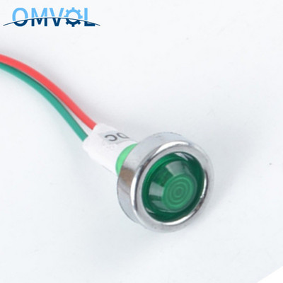 12 V juhtmega signaallamp Punane roheline kollane 10 mm märgutuli