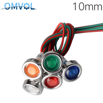 12 V juhtmega signaallamp Punane roheline kollane 10 mm märgutuli