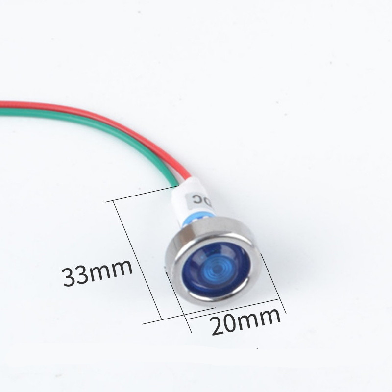 Λυχνία σήματος καλωδίων 12v Κόκκινη Πράσινη Κίτρινη Ενδεικτική λυχνία 10mm