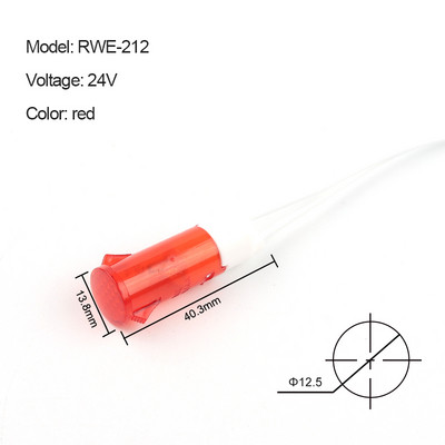5 bucăți MDX-14A lampă de semnalizare montare pe panou 12,5 mm indicator neon roșu verde galben DC12V 24V 220V 380V cu lampă de semnalizare de ghidare a firului