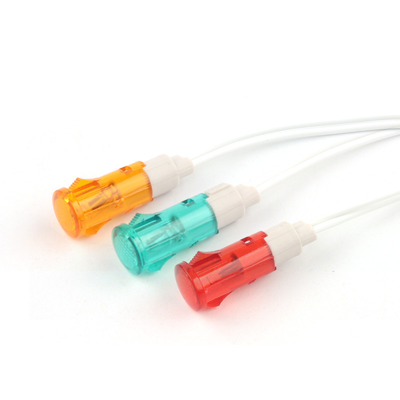 5 bucăți MDX-14A lampă de semnalizare montare pe panou 12,5 mm indicator neon roșu verde galben DC12V 24V 220V 380V cu lampă de semnalizare de ghidare a firului