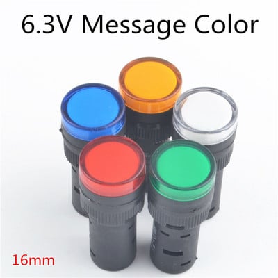 6,3 V 12 V 24 V 110 V 220 V LED indikatoriaus signalinė lemputė 16 mm