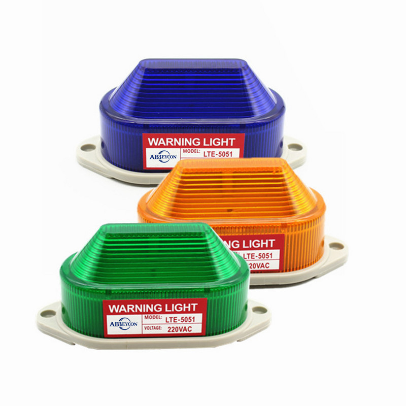LED-3051 Strobe Signal Brīdinājuma gaisma 12V 24V 220V Indikatora gaisma LED Lampa maza Mirgojoša gaisma Drošības Signalizācija LTE-3051/5051