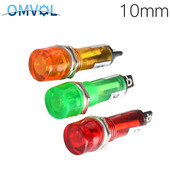 5PC 10mm ümmargune kompaktne indikaatortuli DC12V DC24 AC220V punane roheline oranž neoonpirn XD10-3 võimsus
