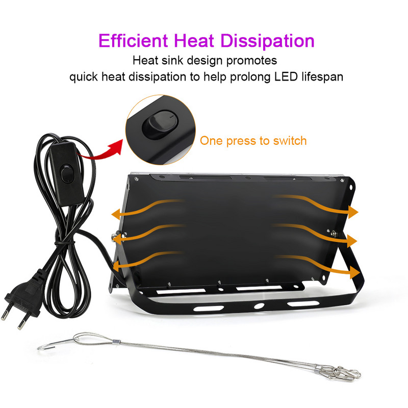 LED Grow Lights AC 220V 100W LED Pilna spektra fitolampas augu sēklām Hidroponika Siltumnīcas Mājas Augu Augšanas Fitolampa