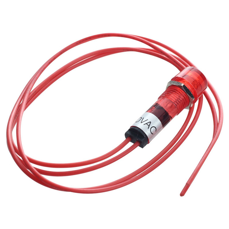 2X Indicator Neon Lampă Semnal Pilot Lumină Roșie AC 250V W2 Fire