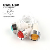 5 τμχ Πίνακας φωτός σήματος PL Ένδειξη φωτός νέον 12/24/220/380V DC 12,5 mm Φως οδηγού σήματος κυκλοφορίας Πράσινο κίτρινο φως