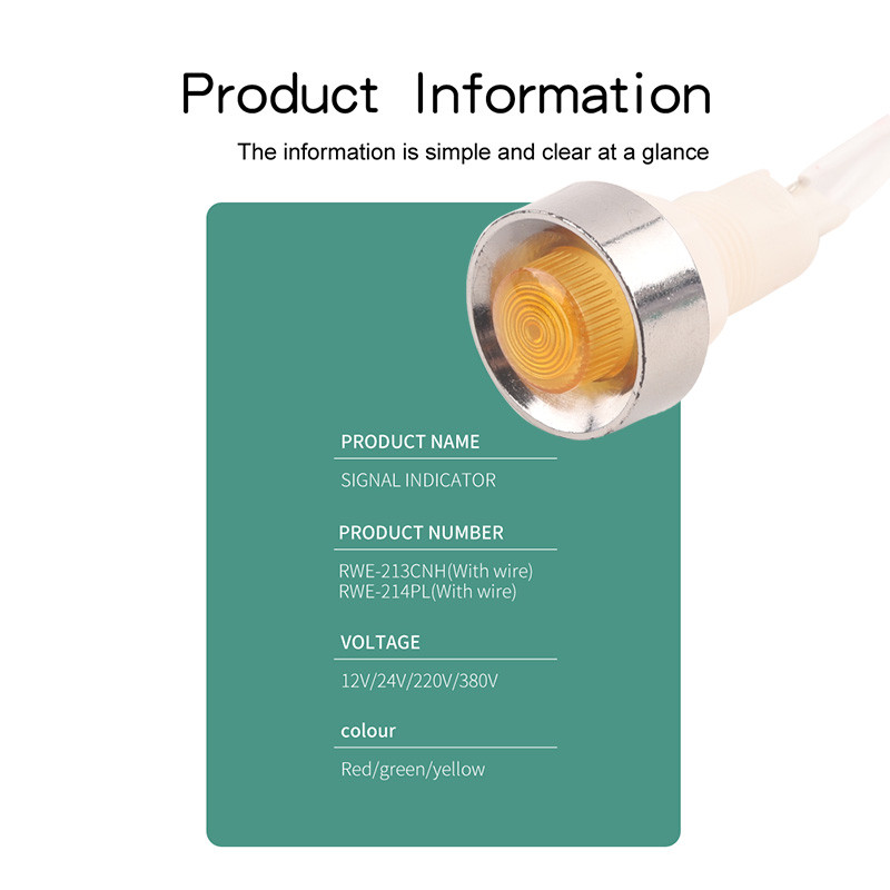 5 τμχ Πίνακας φωτός σήματος PL Ένδειξη φωτός νέον 12/24/220/380V DC 12,5 mm Φως οδηγού σήματος κυκλοφορίας Πράσινο κίτρινο φως