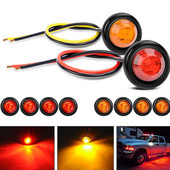 24v LED automobilio įspėjamoji lemputė apvali šoniniai indikatoriai priekabos priekabos sunkvežimio vairo lemputė maža apvali tarpinė mėlyna raudona signalinė lemputė