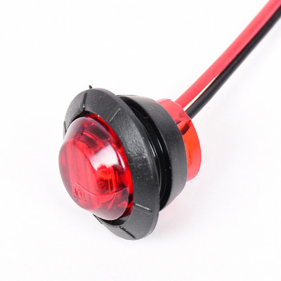 24v LED automobilio įspėjamoji lemputė apvali šoniniai indikatoriai priekabos priekabos sunkvežimio vairo lemputė maža apvali tarpinė mėlyna raudona signalinė lemputė