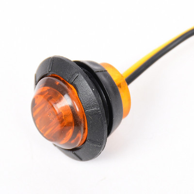 24v LED automobilio įspėjamoji lemputė apvali šoniniai indikatoriai priekabos priekabos sunkvežimio vairo lemputė maža apvali tarpinė mėlyna raudona signalinė lemputė