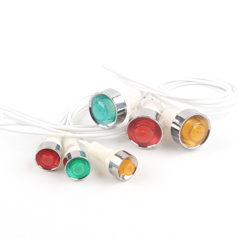 5 bucăți PL cu sârmă lampă de semnalizare panou indicator LED roșu verde galben 12V 24V 220V 380V orificiu de montare 12.5mm lampă de semnalizare de ghidare