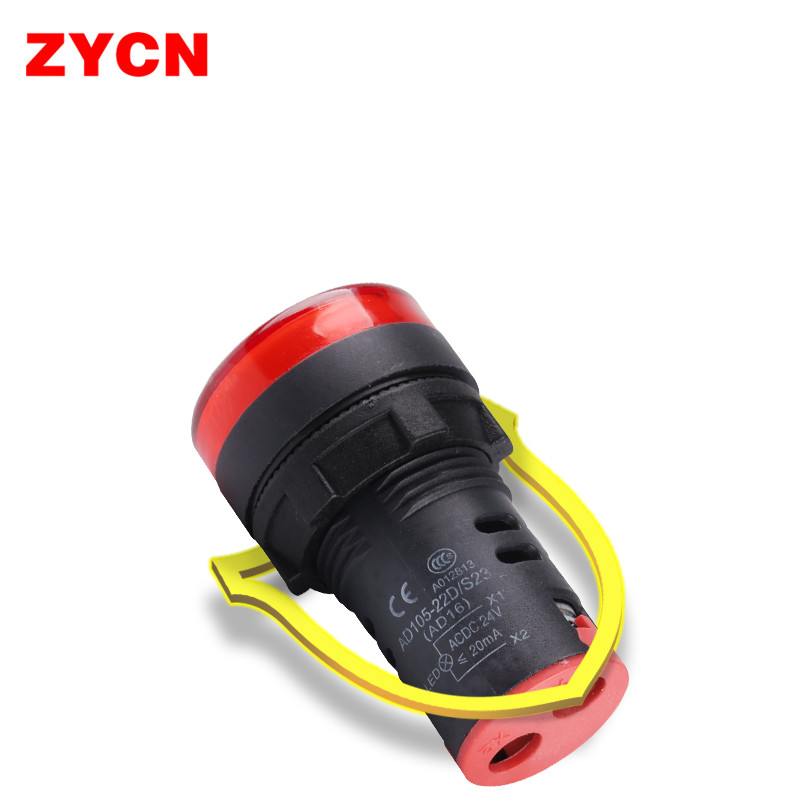 1 vnt AD16-22DS 12V 24V 220V 380V 22mm skydelio tvirtinimo LED karoliukai Maitinimo indikatorius Plastikinis pilotinis signalinis maitinimo lemputė raudona/geltona/mėlyna