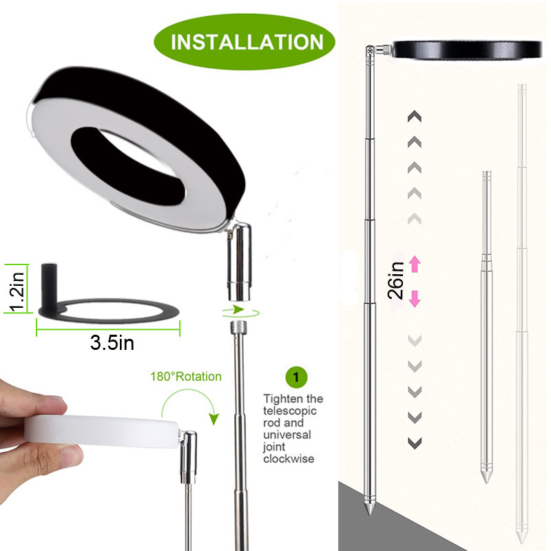 Grow Light täisspektriga LED taimevalgusti toataimedele Reguleeritava kõrgusega kasvulamp taimeriga 3/9/12H hämardatava heledusega