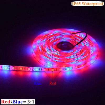 1 ritinio SMD 5050 5 m LED juostelės auginimo šviesa Viso spektro LED gėlių augalų fito lempa, skirta šiltnamio efektą sukeliančių hidroponinių augalų auginimui