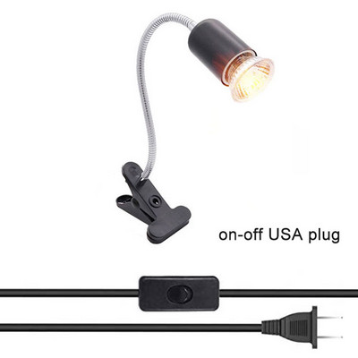 Bec cu halogen de 50 W inclus Lampă de încălzire pentru reptile, reglabilă cu gât de gâscă, rezervor de acvariu, lămpi de încălzire pentru terariu șarpe țestoasă șarpe