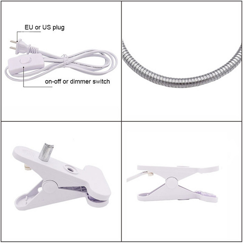 Bec cu halogen de 50 W inclus Lampă de încălzire pentru reptile, reglabilă cu gât de gâscă, rezervor de acvariu, lămpi de încălzire pentru terariu șarpe țestoasă șarpe