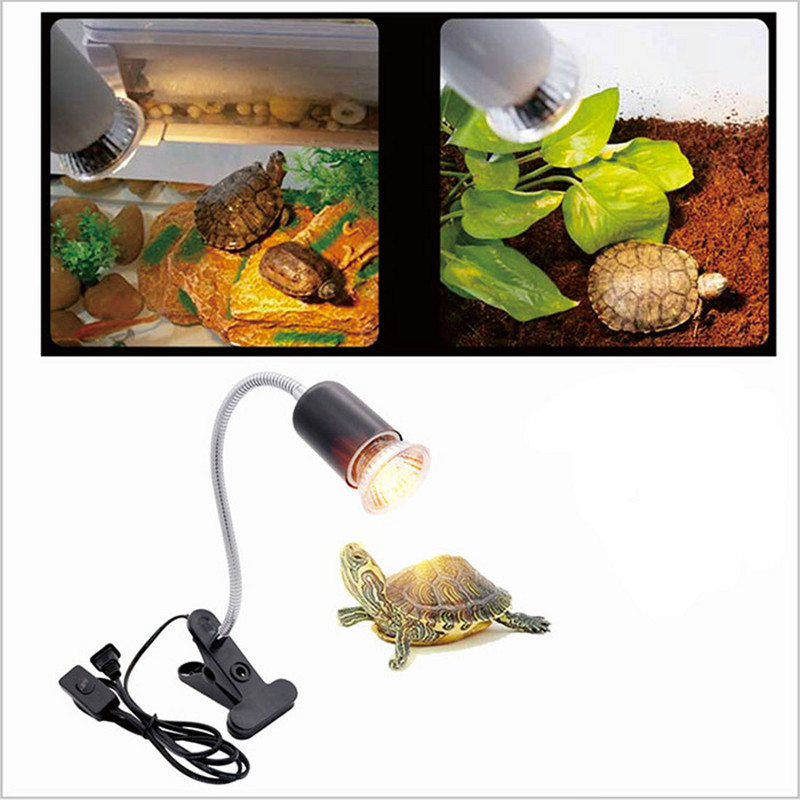 Bec cu halogen de 50 W inclus Lampă de încălzire pentru reptile, reglabilă cu gât de gâscă, rezervor de acvariu, lămpi de încălzire pentru terariu șarpe țestoasă șarpe