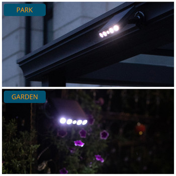 Нова слънчева светлина Сензор за движение на открито IP8 Водоустойчива градинска LED соларна лампа Прожектор за градинска пътека Улична LED стенна лампа