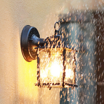 Европейски стил Ретро Led стенна лампа Вила Домашно външно водоустойчиво осветление Декоративна стенна лампа Двор Коридор Веранда Лампи
