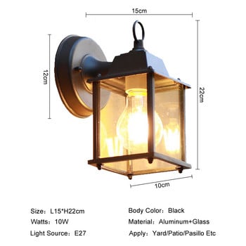 Ρετρό Led Φωτιστικό τοίχου ευρωπαϊκού στυλ Villa Home Εξωτερικός Αδιάβροχος Φωτισμός Διακόσμηση Φωτιστικό τοίχου Φωτιστικά Αυλής Διαδρόμου Βεράντα