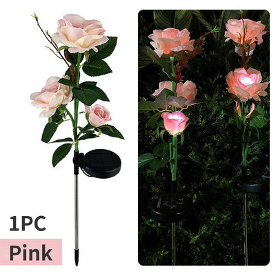 2/1 tk päikeseroosivalgustid IP65 veekindlad aiavalgustid romantilised LED-maastikuvalgustid 3 roosiõiega siseõue/õue/muru jaoks