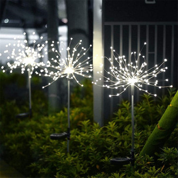 LED соларна открита глухарче фойерверк фея светлина 90/120/150LED водоустойчива градинска пътека тревна лампа сватбена коледна декорация