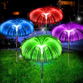 Solar LED Firework Garden Fairy Lights Αδιάβροχα φώτα γκαζόν μέδουσες οπτικών ινών Φωτιστικό γκαζόν μεδούλες εξωτερικού χώρου Pathway Yard Decor Light