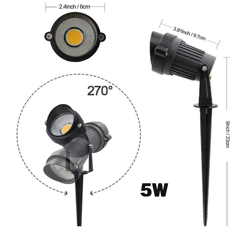 Kültéri LED kerti fűnyíró lámpa 5W 10W Táj lámpa tüske vízálló AC85-265V DC12V út izzó meleg fehér zöld spot lámpák