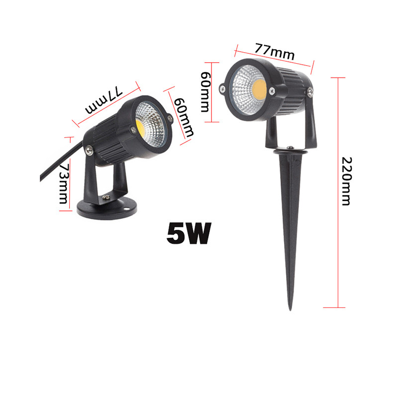 Kültéri LED kerti fűnyíró lámpa 5W 10W Táj lámpa tüske vízálló AC85-265V DC12V út izzó meleg fehér zöld spot lámpák