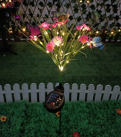 Napelemes golyós virág lámpa kültéri kerti pázsit fénye Levendula azálea virágok ösvény világítása a belső udvarhoz esküvői ünnepek dekorációja