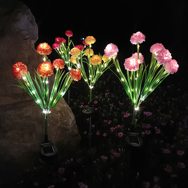 Napelemes golyós virág lámpa kültéri kerti pázsit fénye Levendula azálea virágok ösvény világítása a belső udvarhoz esküvői ünnepek dekorációja