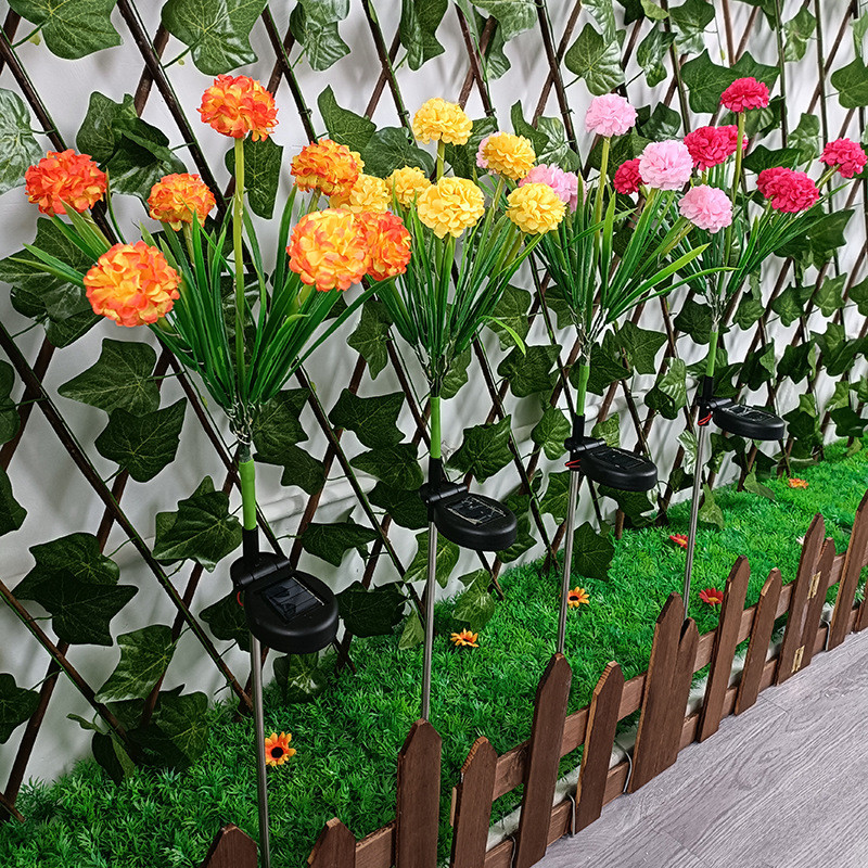 Napelemes golyós virág lámpa kültéri kerti pázsit fénye Levendula azálea virágok ösvény világítása a belső udvarhoz esküvői ünnepek dekorációja