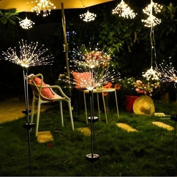Ηλιακά Φωτιστικά Κήπου Διακοσμητικά Πυροτεχνήματα Λάμπες Αδιάβροχο String Light DIY Fairy Stake Φωτιστικό τοπίου για γκαζόν πίσω αυλή