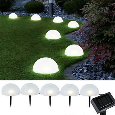 5db napelemes földi lámpák kültéri kerti füves lámpák kreatív félgömb alakú vízálló LED-es lámpák folyosója táj udvari dekoráció