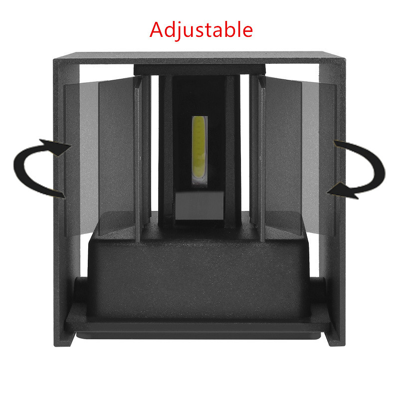 IP65 veekindel 12W siseruumides olev LED-seinavalgusti kaasaegne alumiiniumist reguleeritavale pinnale paigaldatav ruudukujuline ümmargune Led aia verandavalgusti