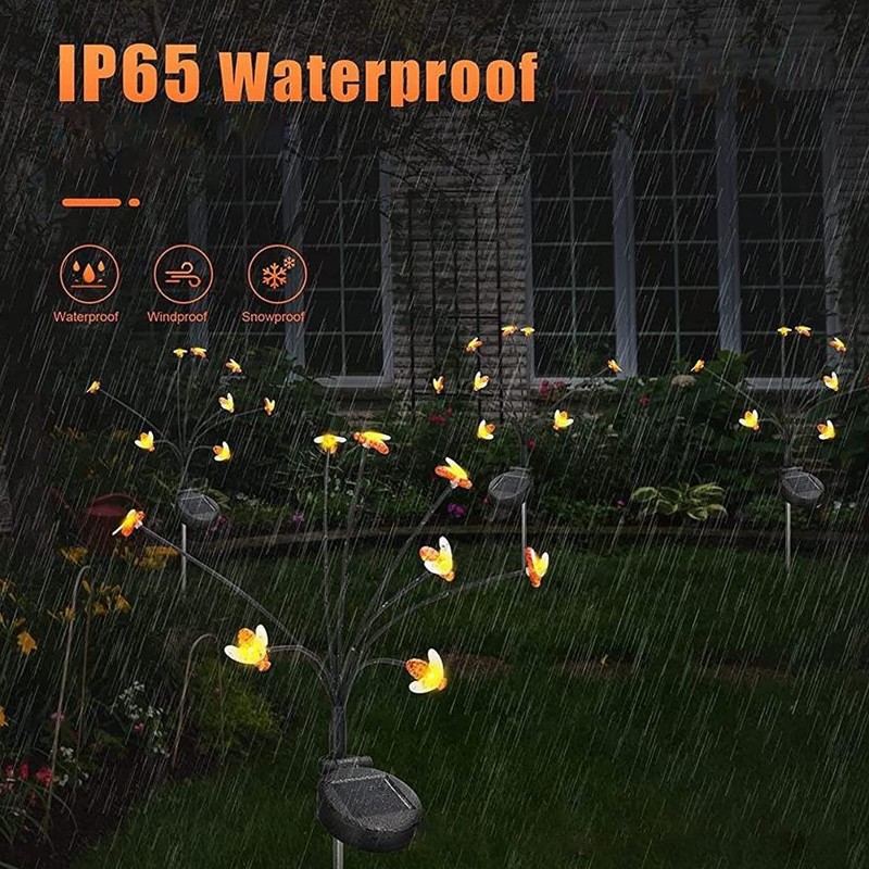 Lumini solare cu LED pentru exterior pentru licurici Sway Fluture Impermeabil Decorare pentru grădină Acasă Lampă pentru gazon Lumină solară Podea Anul Nou Crăciun