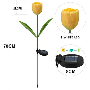 Лале Led цветя със слънчева светлина за градинска декорация Външни сенни лампи Водоустойчиви за селска къща Зеленчукова кръпка Вътрешен двор