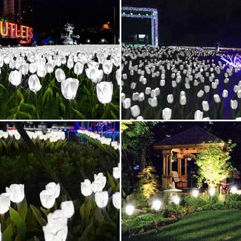 Tulip Led Flowers με Ηλιακό Φως για Διακόσμηση Κήπου Λάμπες Τέντας Εξωτερικού Αδιάβροχο για Αγροικία με λαχανικά Patch Patio