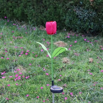 Flori cu LED-uri de lalele cu lumină solară pentru decorarea grădinii Lămpi de acoperiș în aer liber rezistente la apă pentru terasa cu legume pentru casă de țară