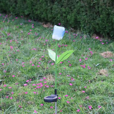 Flori cu LED-uri de lalele cu lumină solară pentru decorarea grădinii Lămpi de acoperiș în aer liber rezistente la apă pentru terasa cu legume pentru casă de țară