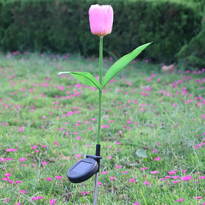 Flori cu LED-uri de lalele cu lumină solară pentru decorarea grădinii Lămpi de acoperiș în aer liber rezistente la apă pentru terasa cu legume pentru casă de țară