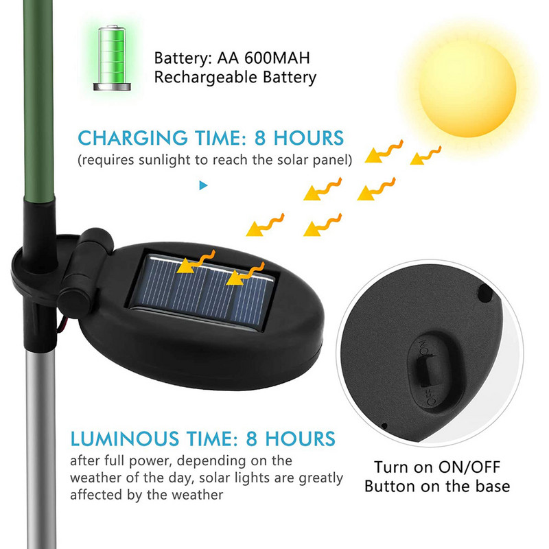 Flori cu LED-uri de lalele cu lumină solară pentru decorarea grădinii Lămpi de acoperiș în aer liber rezistente la apă pentru terasa cu legume pentru casă de țară