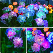 3 κεφαλές Hydrangea Flower Solar Led Light Λάμπες κήπου εξωτερικού χώρου για γκαζόν κήπου και λαχανικών Διακόσμηση βεράντας εξοχικής κατοικίας
