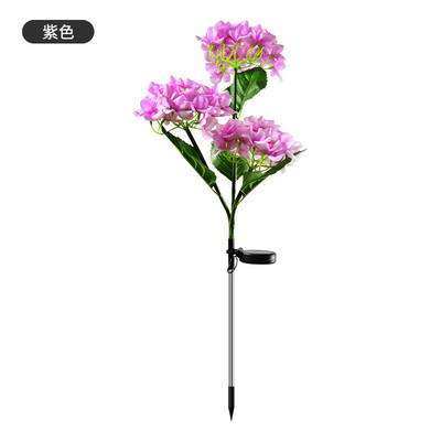3 κεφαλές Hydrangea Flower Solar Led Light Λάμπες κήπου εξωτερικού χώρου για γκαζόν κήπου και λαχανικών Διακόσμηση βεράντας εξοχικής κατοικίας