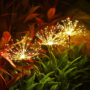 Solar LED Firework Fairy Lights Αδιάβροχο εξωτερικού χώρου Solar Power Φωτιστικό γκαζόν για Χριστουγεννιάτικο Διακοσμητικό Φωτιστικό Γάμου Κήπου