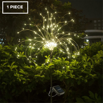 Solar LED Firework Fairy Lights Αδιάβροχο εξωτερικού χώρου Solar Power Φωτιστικό γκαζόν για Χριστουγεννιάτικο Διακοσμητικό Φωτιστικό Γάμου Κήπου