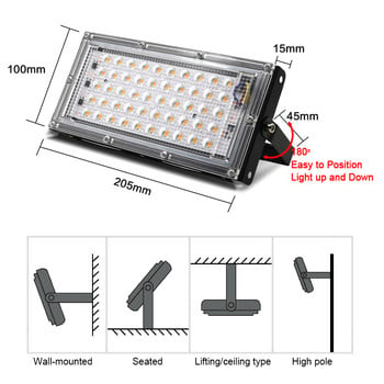 3 бр./лот LED Grow Light Phyto Lamp AC220V 50W LED Full Spectrum Floodlight LED Grow Greenhouse Hydroponic Indoor Plant Spotlight