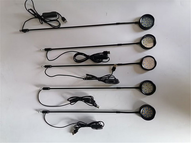 Lumini cu led pentru peisaj pentru plante cu gât de gâscă, 5W, reglabile, iluminat pentru acvariu cu LED negru 6000K Lumini pentru plante acvatice Lumini pentru sticle ecologice